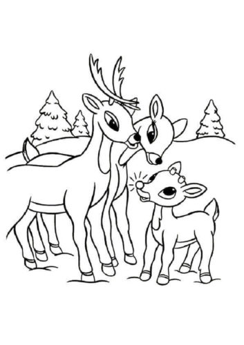 Free rudolph the red nosed reindeer coloring pages printable