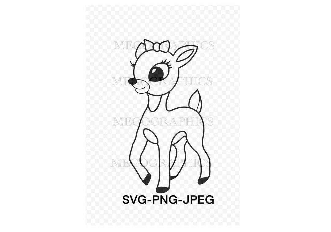 Clarice rudolph the red nose reindeer digital download svg png jpeg christmas file cricut silhouette cutter machines rankin bass