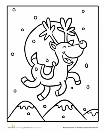 Color by number rudolph worksheet education rudolph coloring pages christmas coloring pages preschool coloring pages