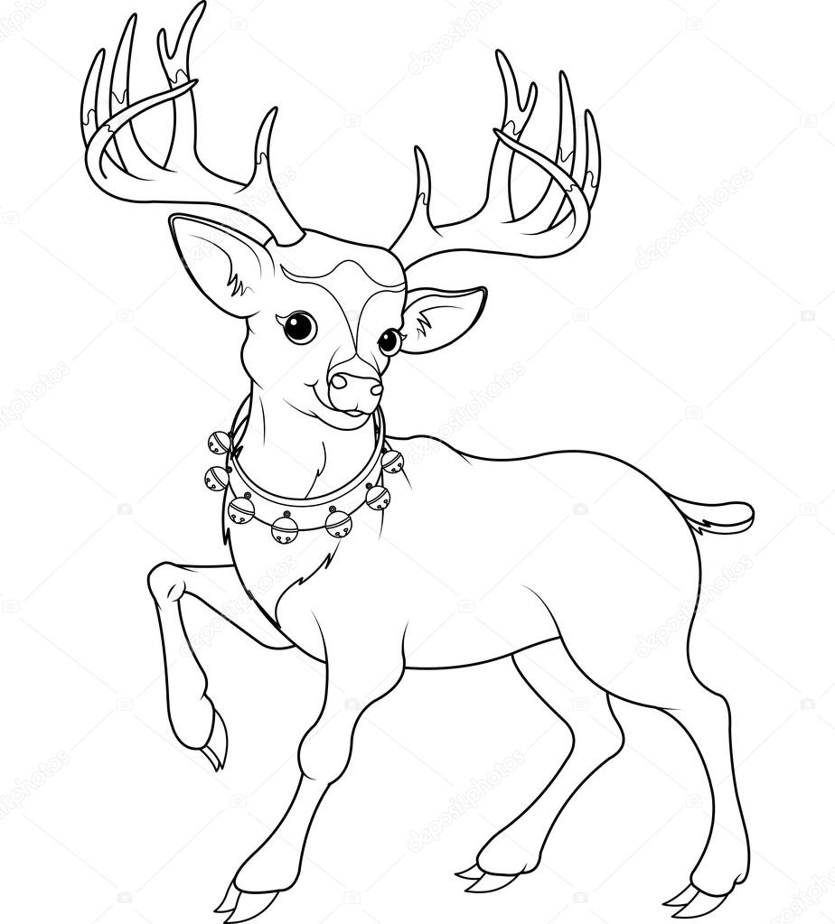 Reindeer rudolf coloring page stock vector by dazdraperma