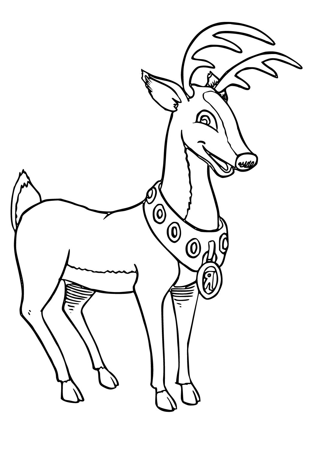 Free printable reindeer funny coloring page for adults and kids