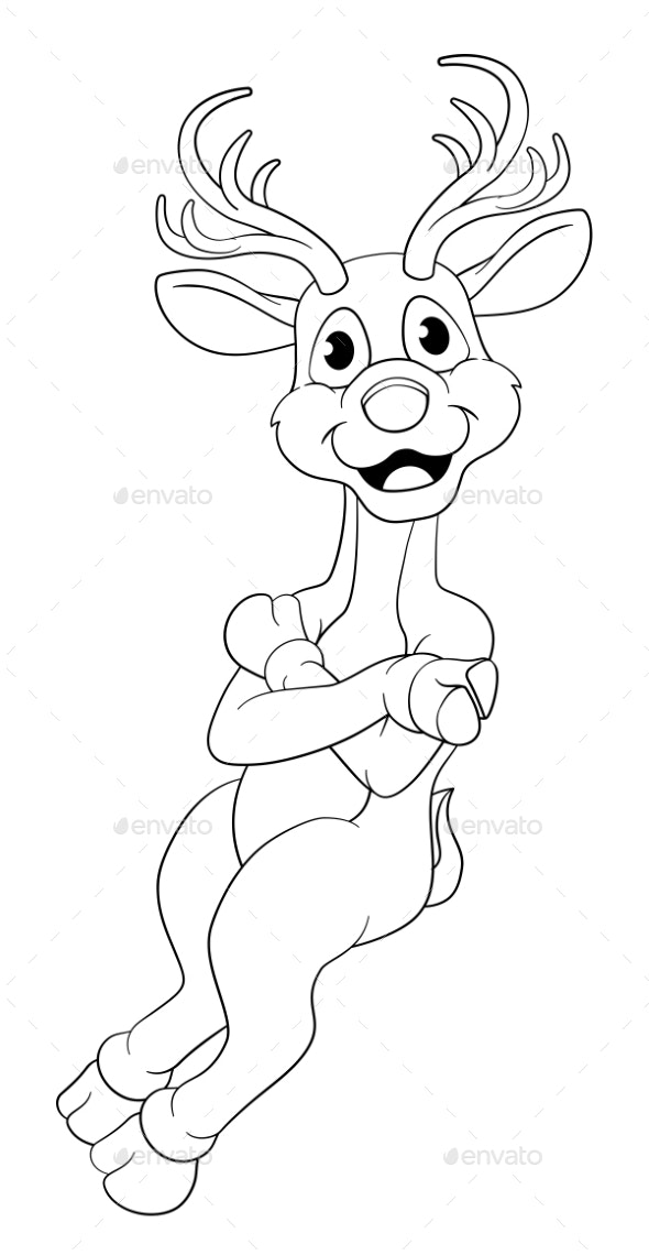 Christmas reindeer cartoon vectors