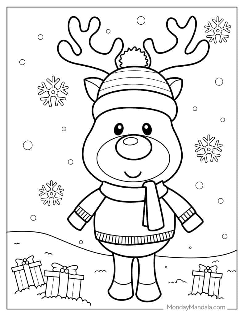 Rudolph coloring pages free pdf printables