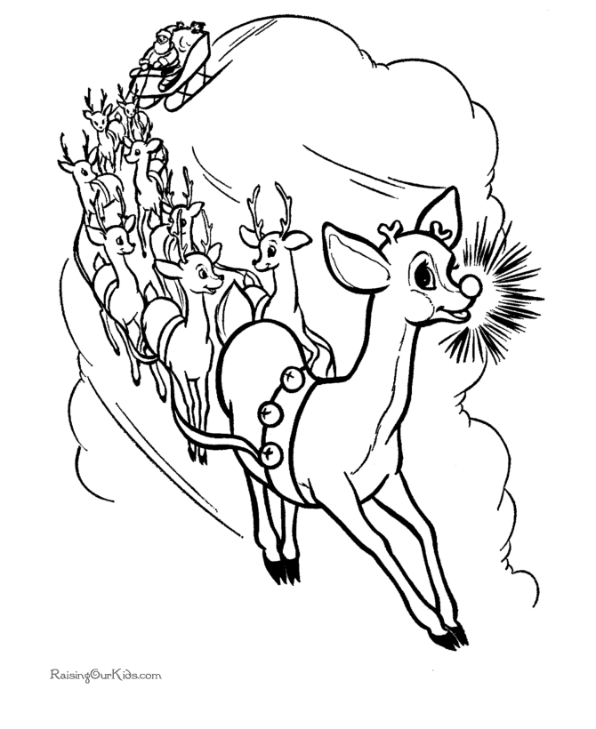 Rudolph coloring pages