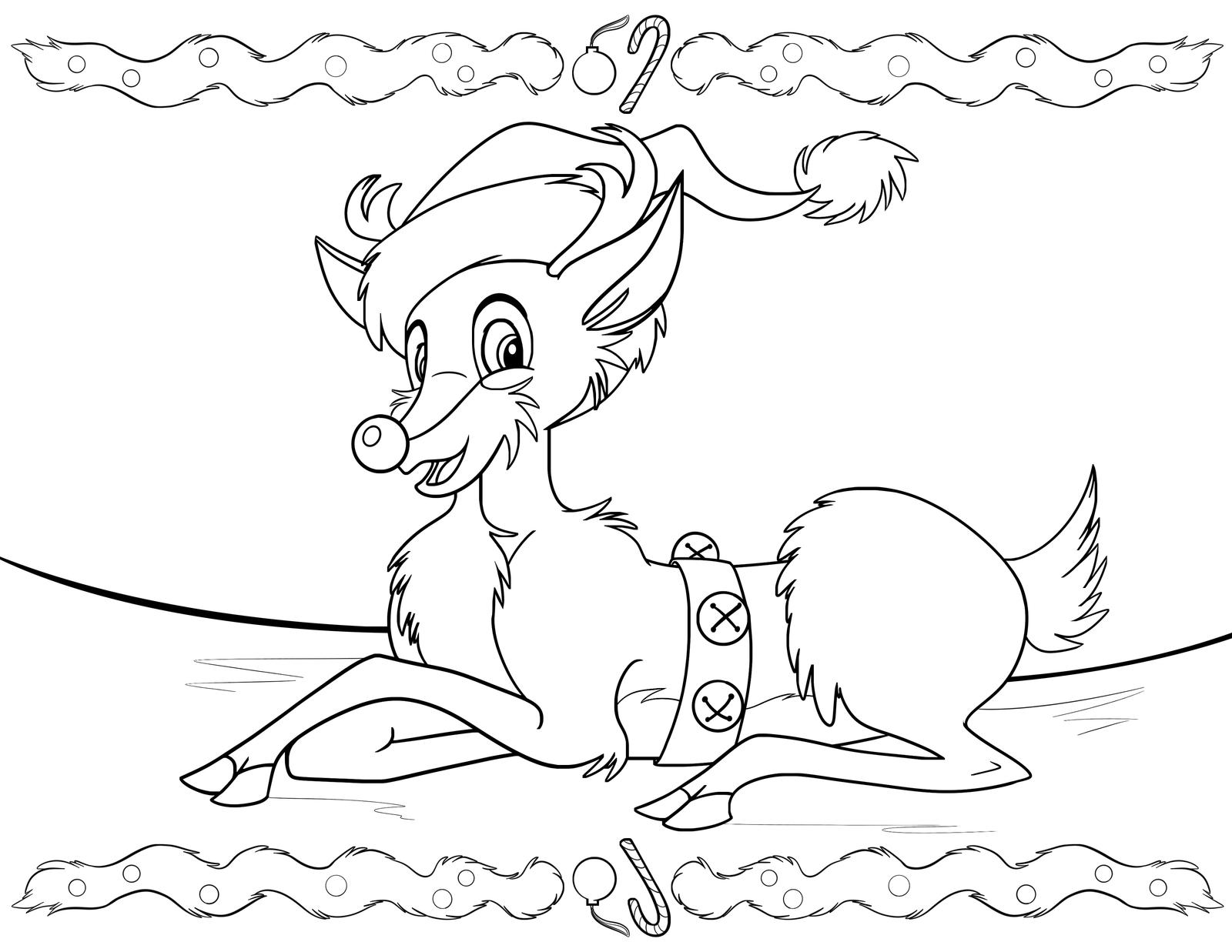 Rudolph coloring page by unicorn