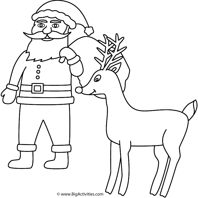 Santa claus with rudolph