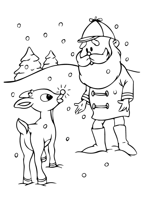 Rudolph coloring pages printable for free download