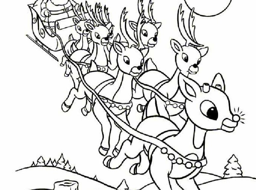 Rudolph coloring pages team colors