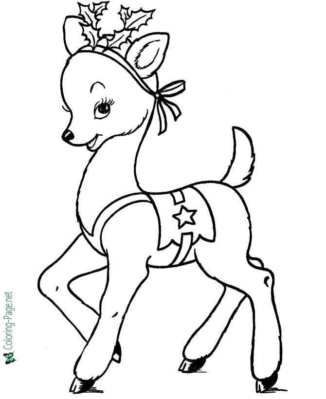 Rudolph christmas coloring page