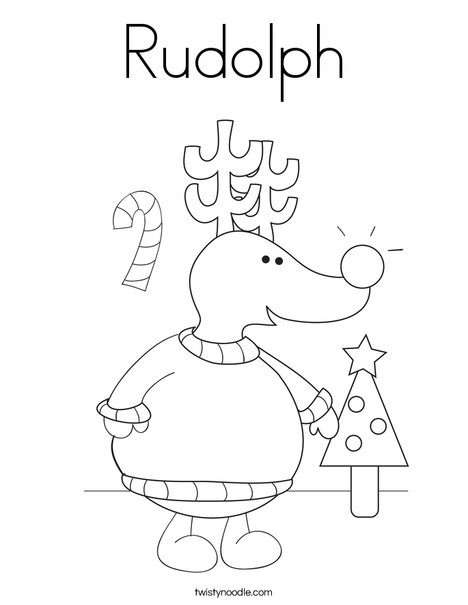 Rudolph coloring page