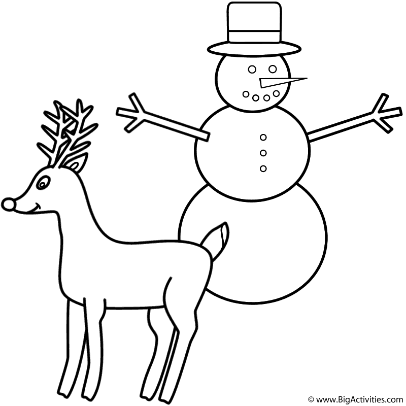 Rudolph with snowman