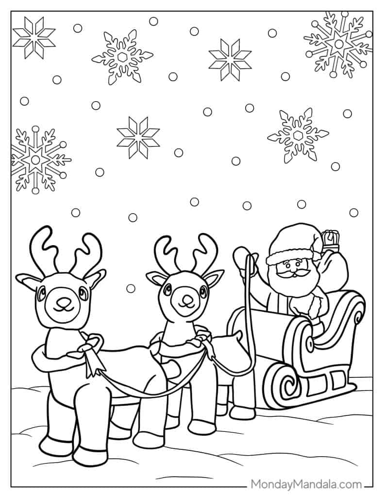 Reindeer coloring pages free pdf printables