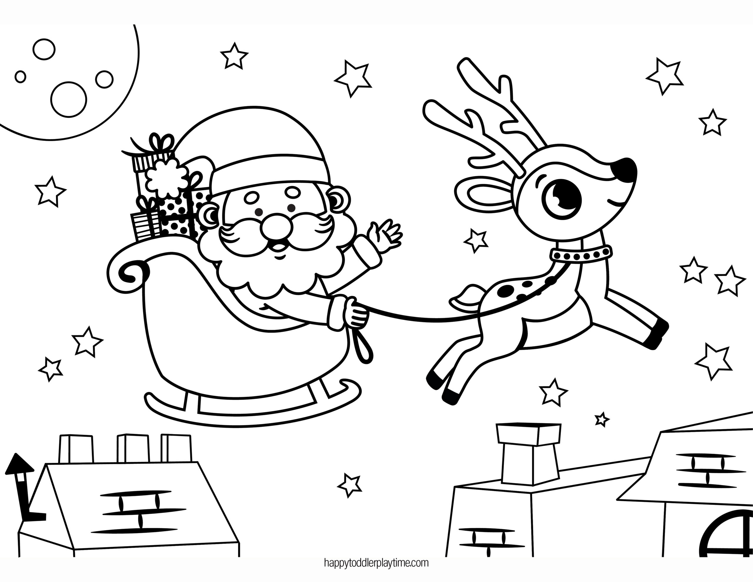 Free printable christmas reindeer coloring pages dash into holiday fun