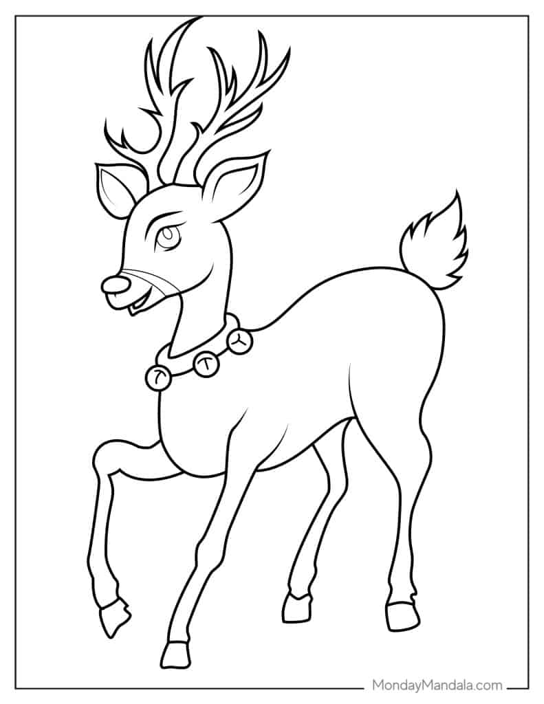 Rudolph coloring pages free pdf printables