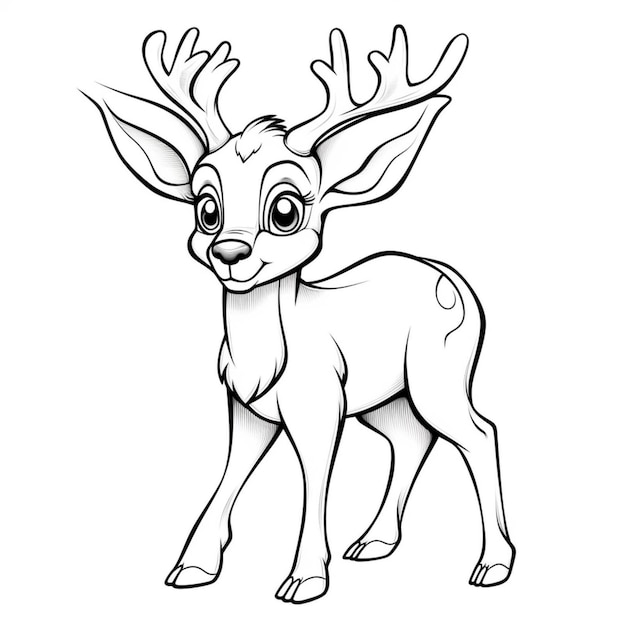 Premium photo rudolph the reindeer coloring pages generative ai