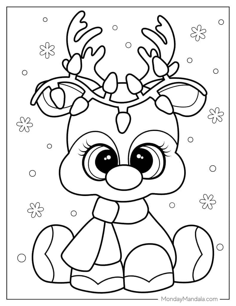 Rudolph coloring pages free pdf printables