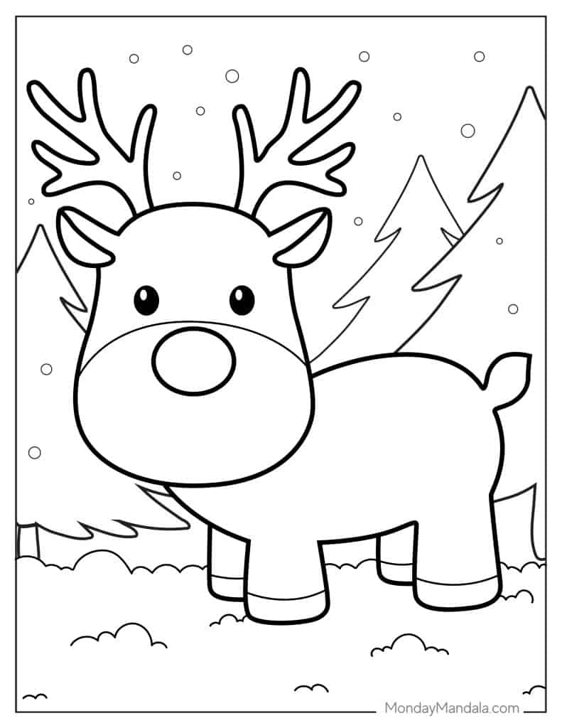 Rudolph coloring pages free pdf printables