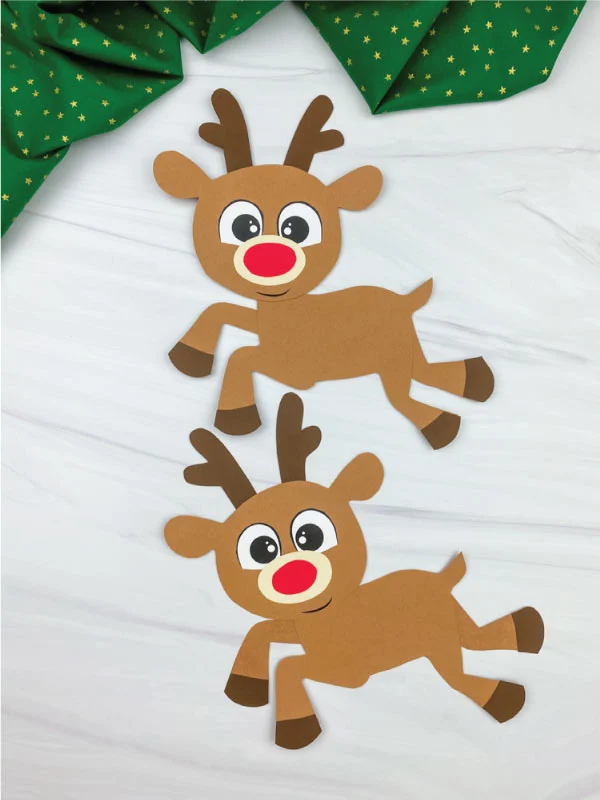 Paper rudolph the reindeer craft for kids free template included