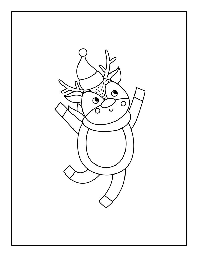 Santas reindeer coloring pages