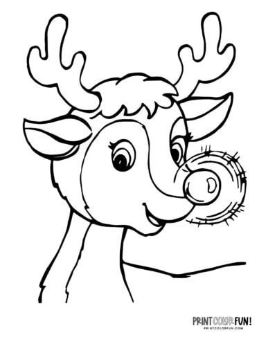 Adorable rudolph coloring pages other reindeer clipart to light up learning at