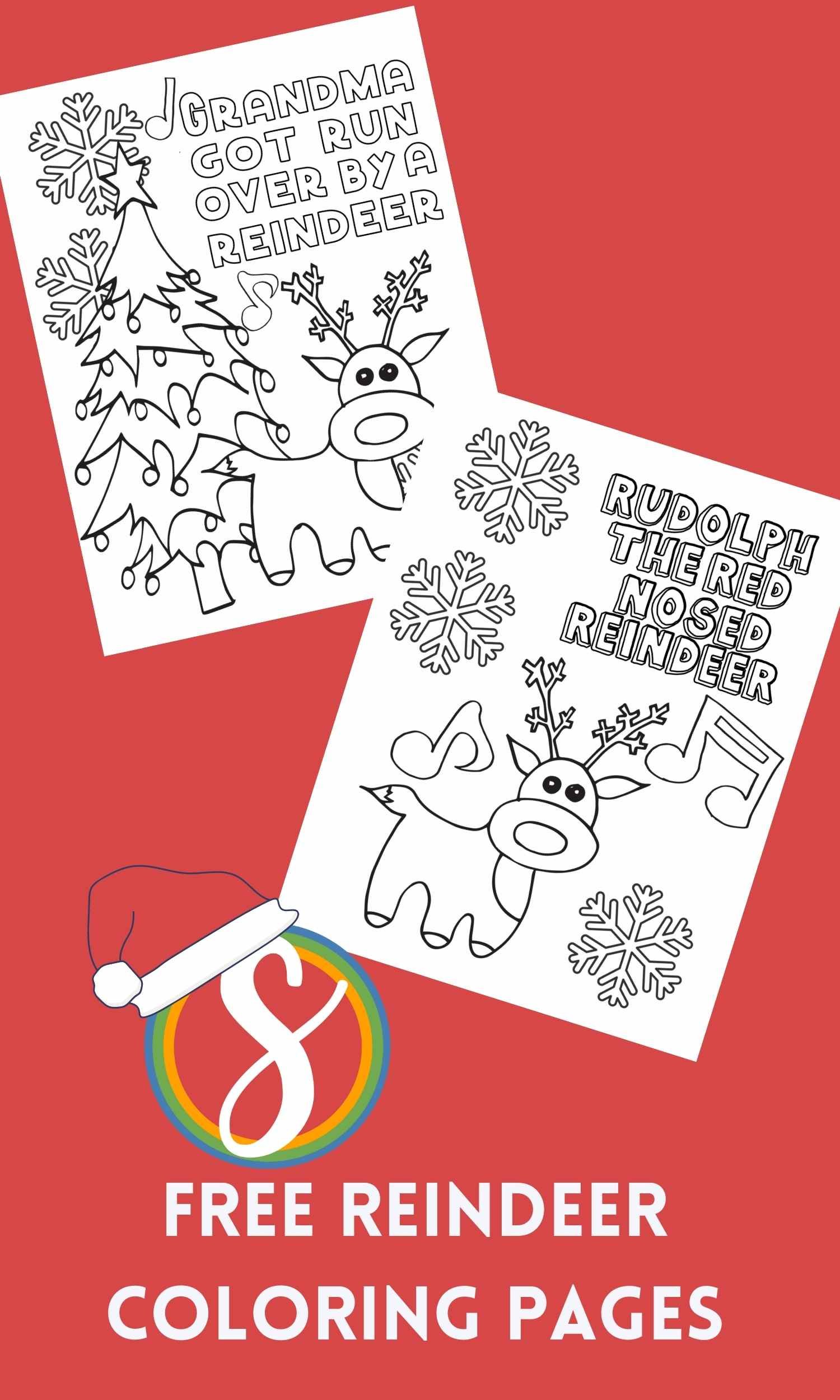 Free reindeer christmas coloring pages â stevie doodles