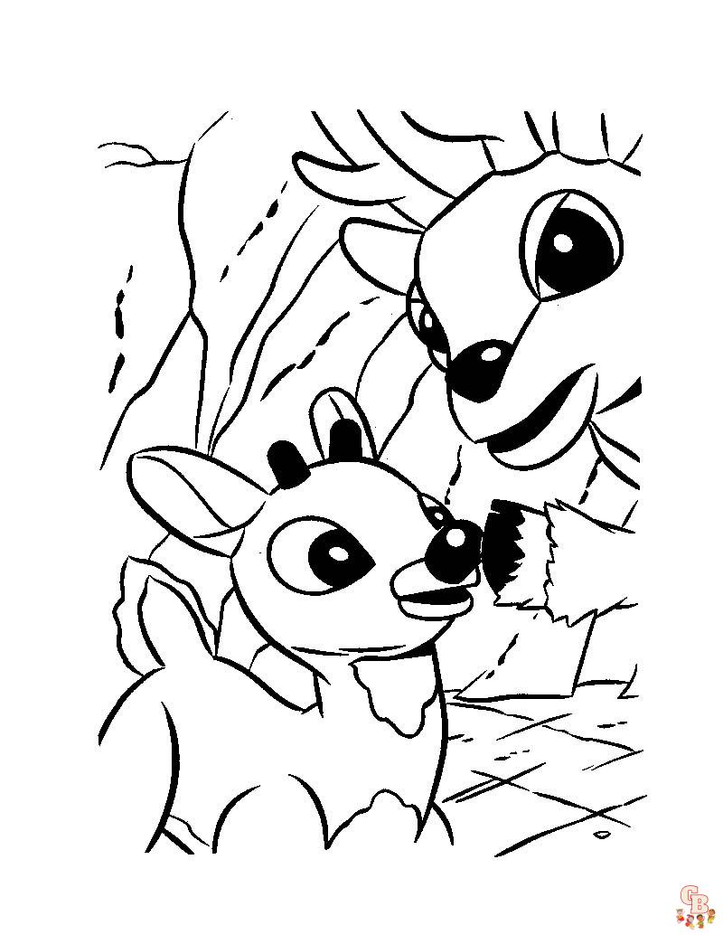 Rudolph red nosed reindeer coloring pages printable for kids