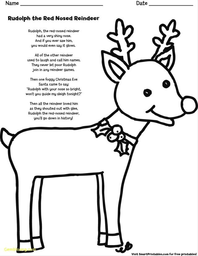 Exclusive image of rudolph coloring page