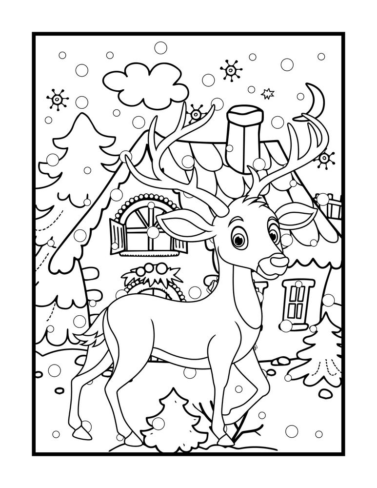 Santas reindeer coloring pages