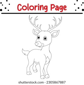 Deer coloring book page kids cheerful stock vector royalty free