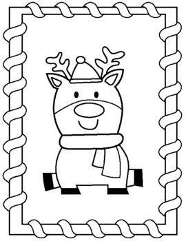 Rudolph the red nosed reindeer christmas coloring page tpt