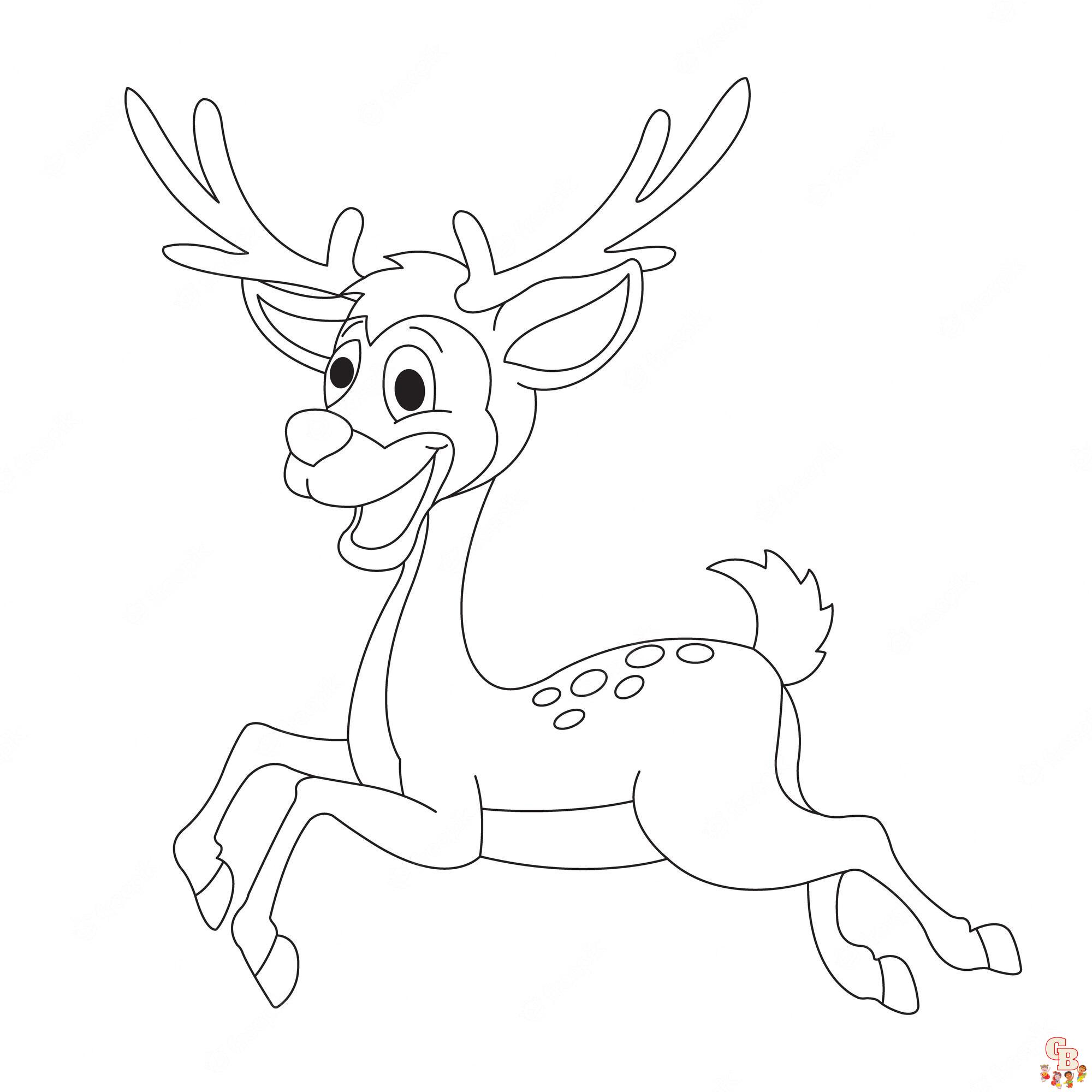 Cute reindeer coloring pages printable free and easy for kids