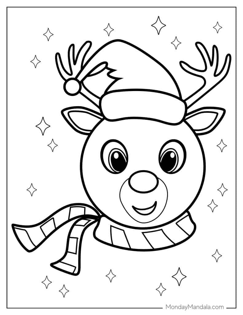 Rudolph coloring pages free pdf printables