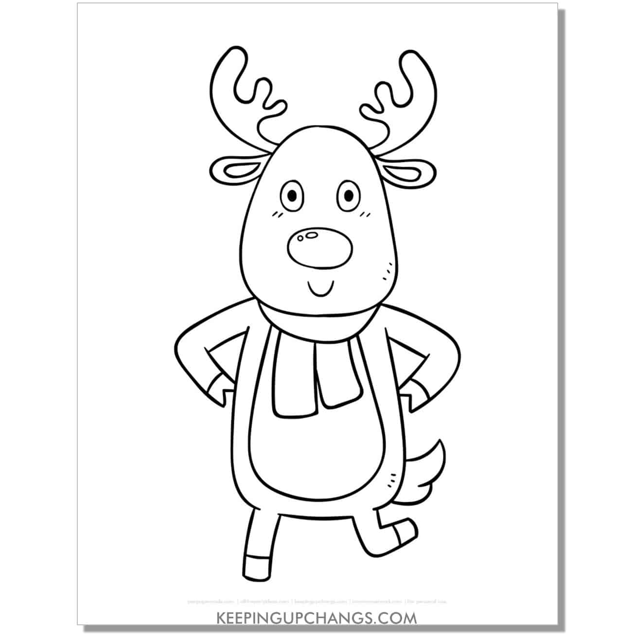 Free reindeer coloring page sheets most popular printables