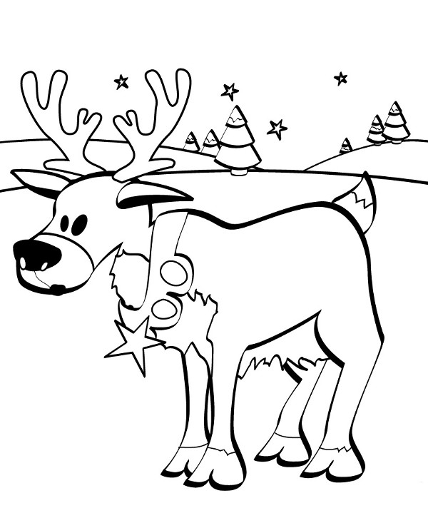 Printable rudolph reindeer coloring page