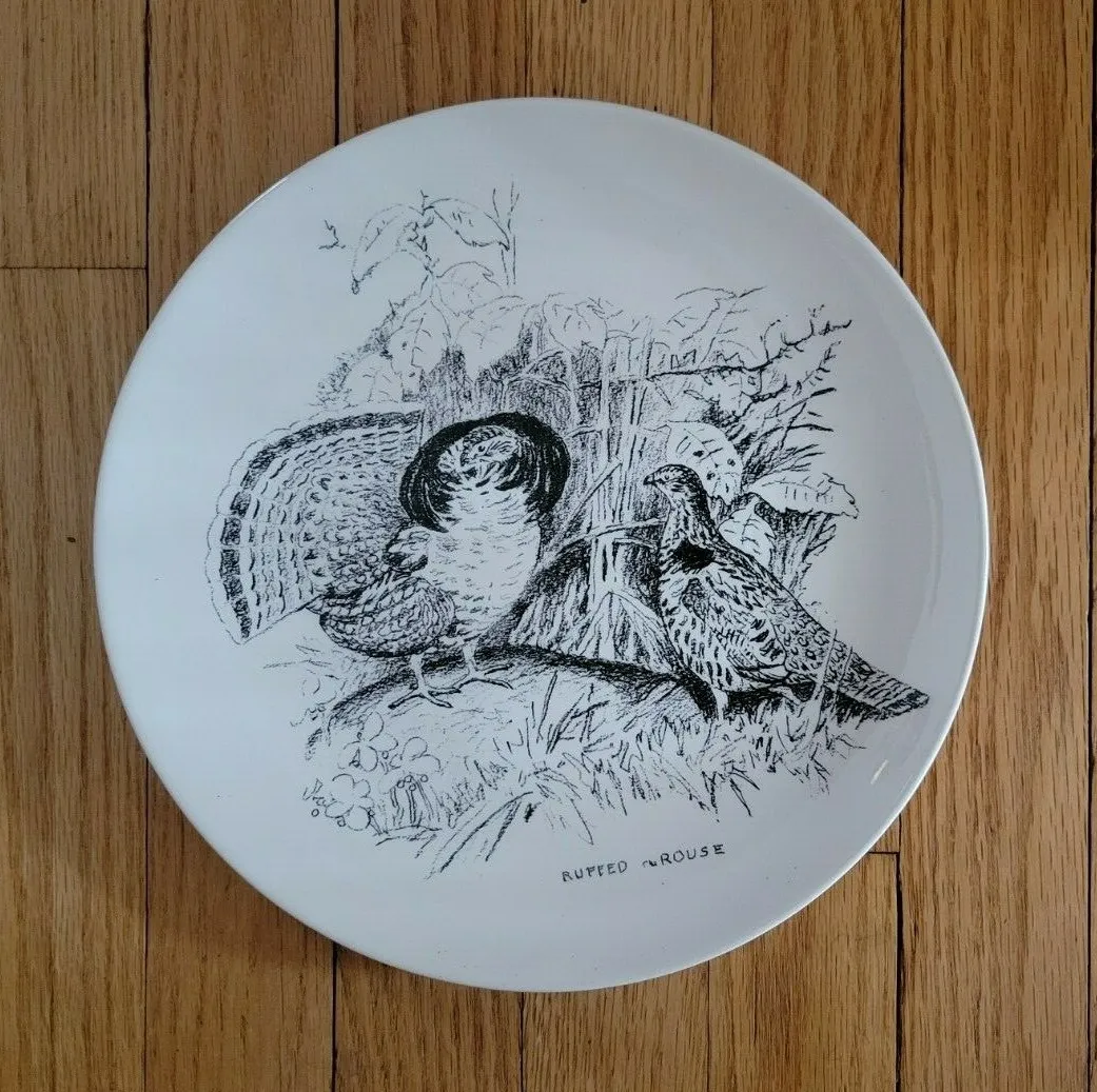 Vintage ruffed grouse plate