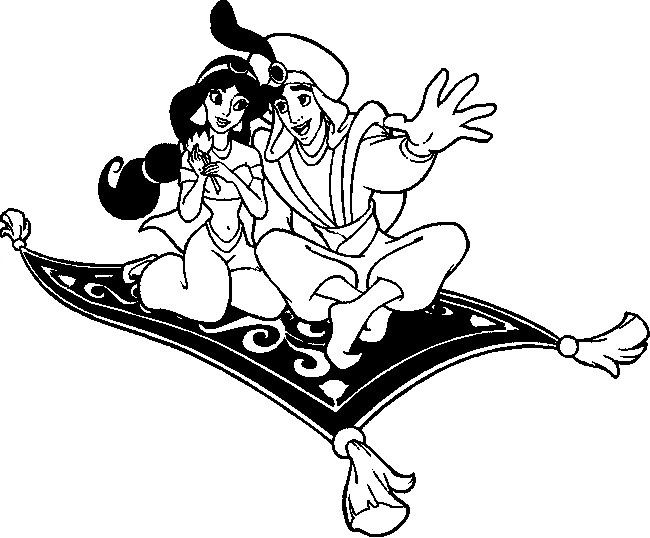 Aladdin jasmine flying carpet tattoo disney princess coloring pages coloring pages cartoon coloring pages