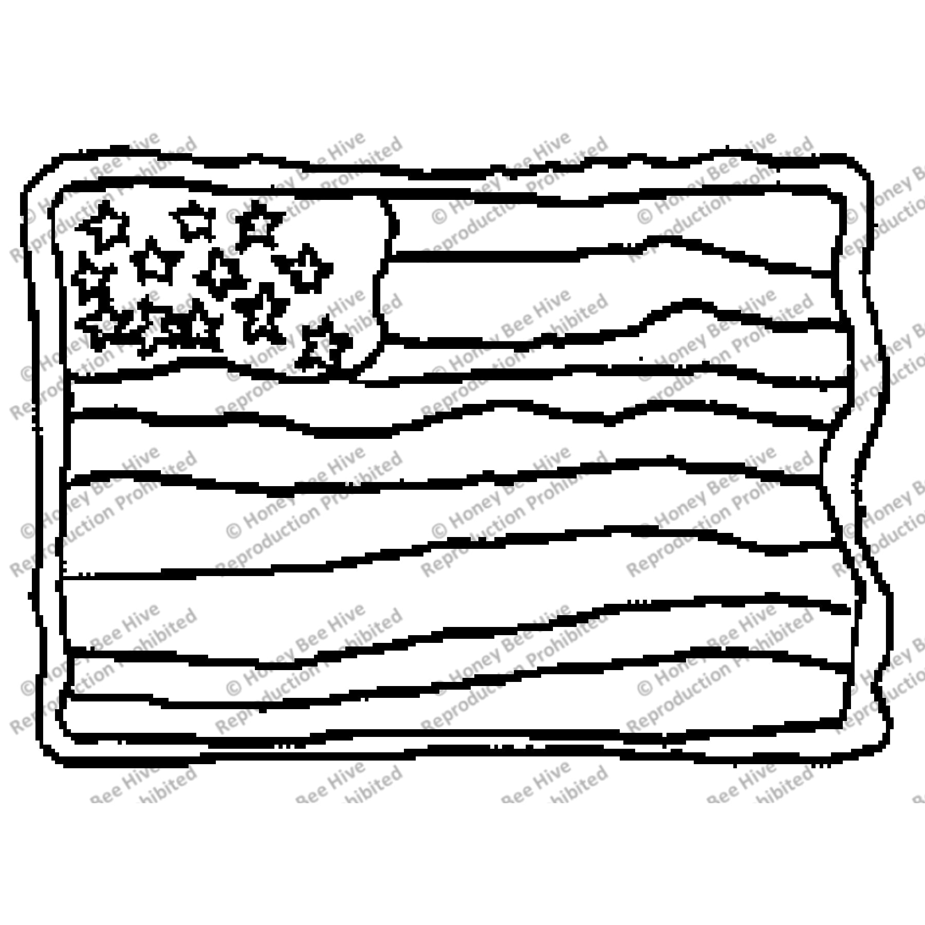 Rug hooking pattern flag with stars pr honey bee hive rug hooking