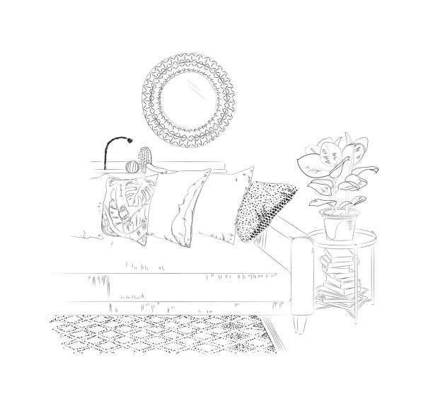 Black and white rug stock illustrations royalty