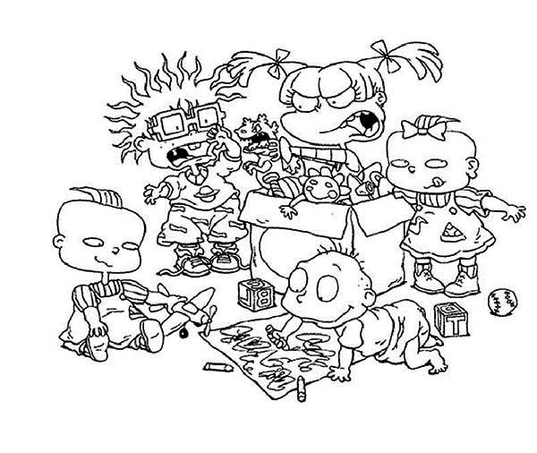 The rugrats playing together coloring page color luna cute coloring pages coloring pages for kids captain america coloring pages