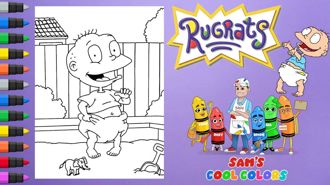 Coloring rugrats tommy coloring book page rugrats tommy pickles coloring pages markers