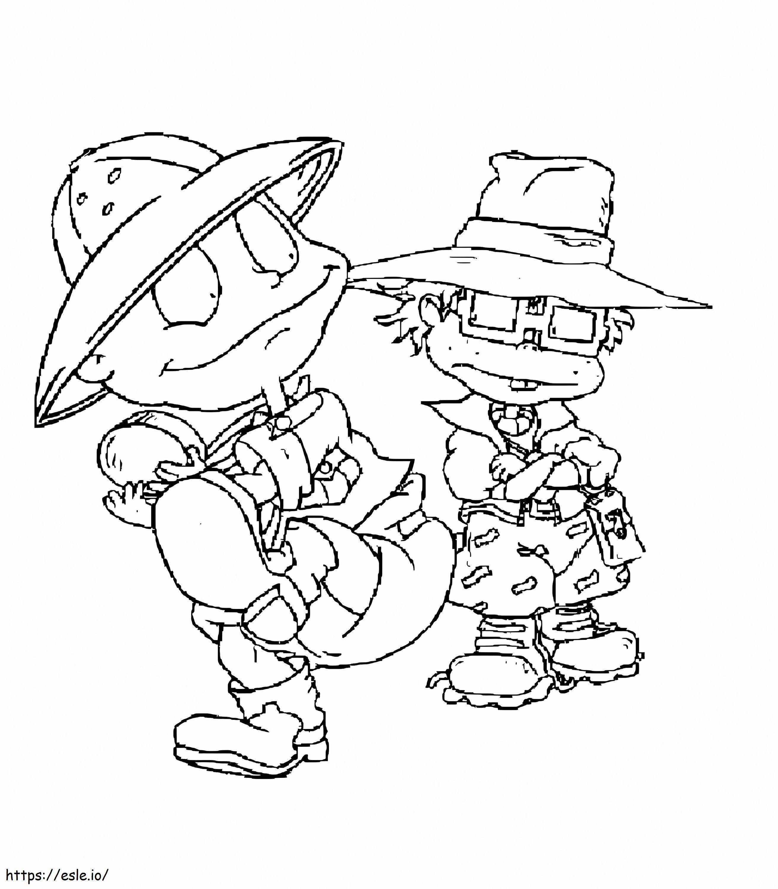 Tommy and chuckie from rugrats coloring page