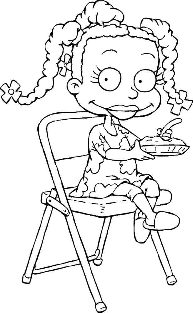 Susie eating breakfast coloring page