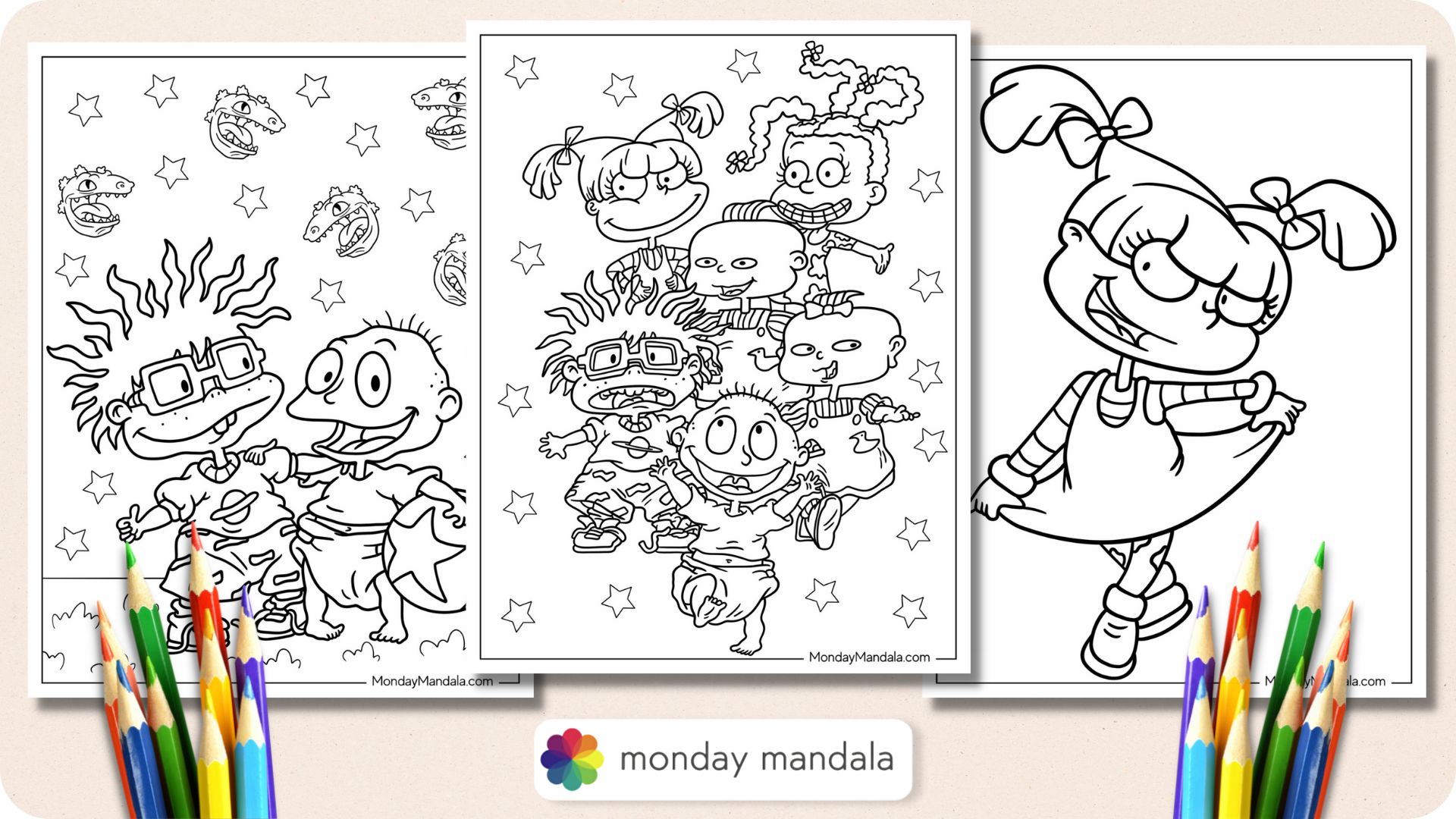 Rugrats coloring pages free pdf printables