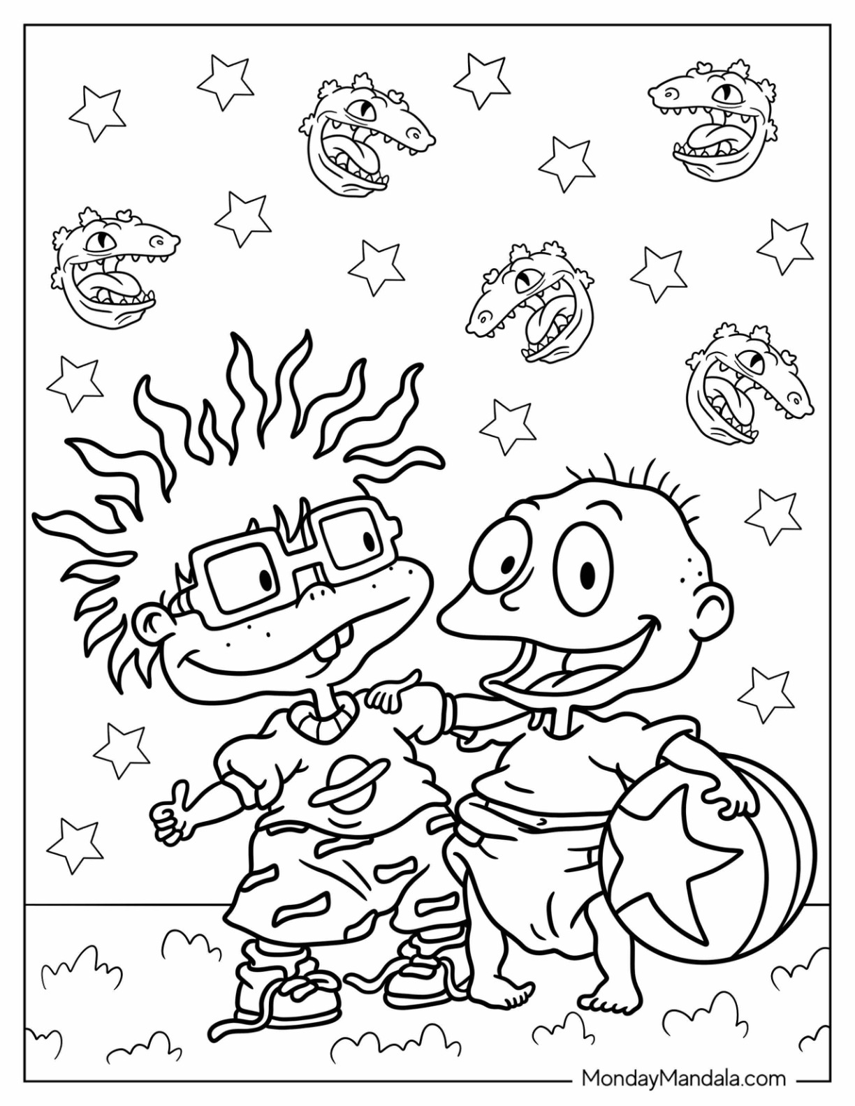 Rugrats coloring pages free pdf printables