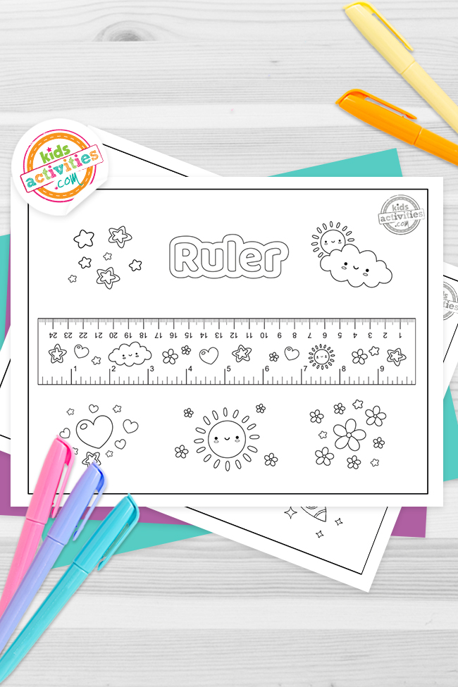 Printable ruler for kids to color cut measure kids activities blog