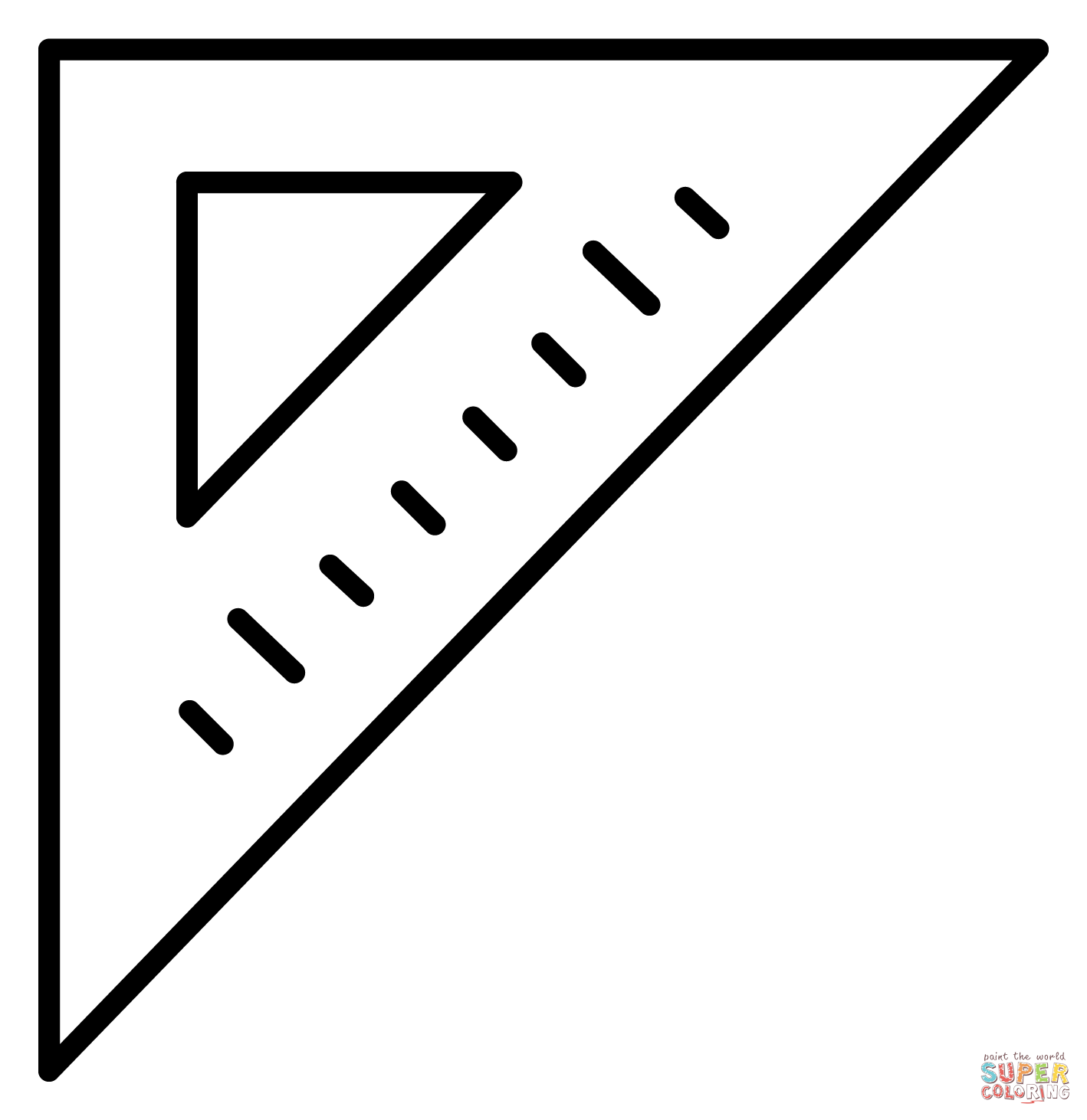 Triangular ruler emoji coloring page free printable coloring pages