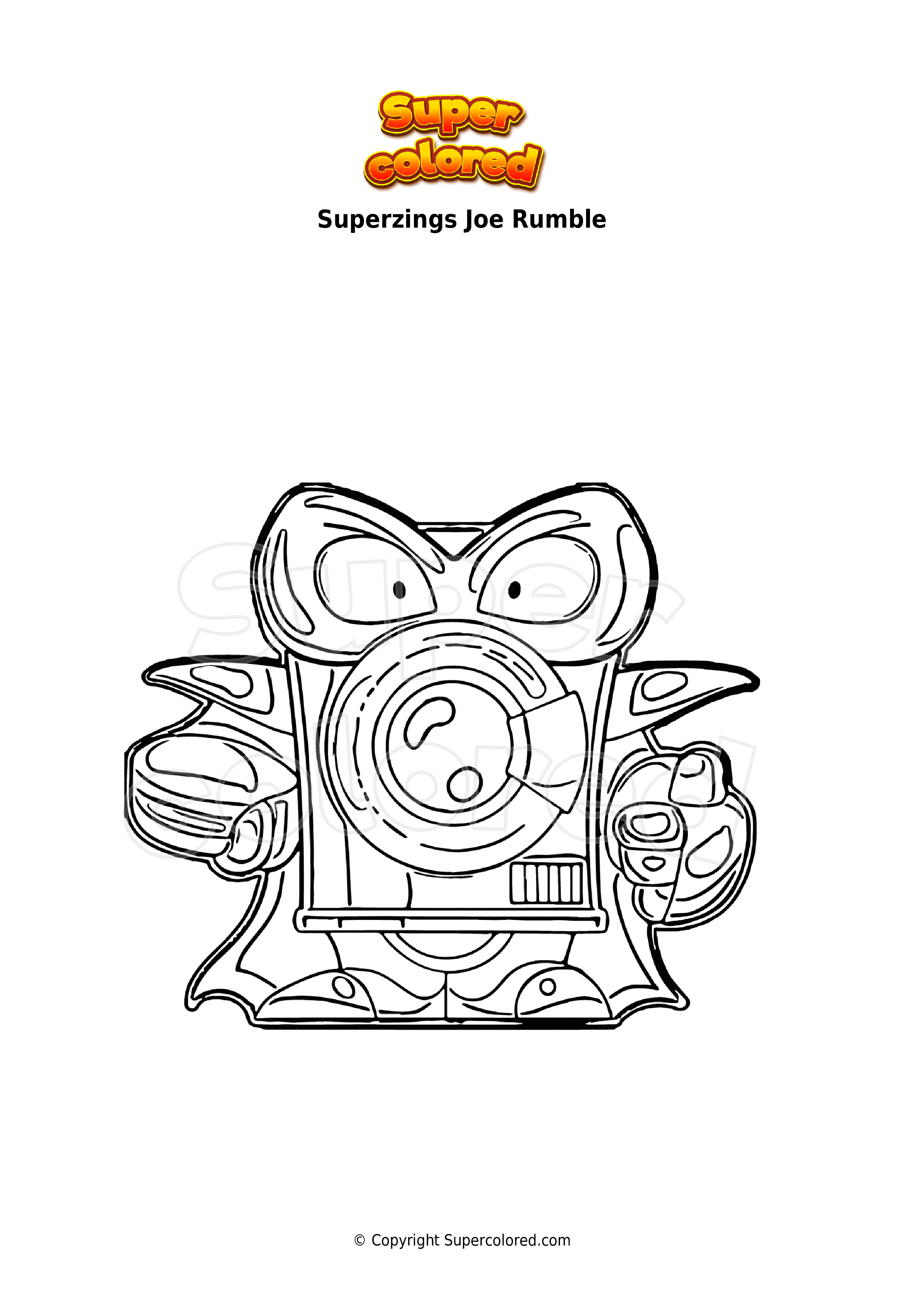 Coloring page superzings joe rumble