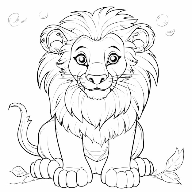 Premium ai image roar and rumble fun cartoon lion and bear coloring page for kids