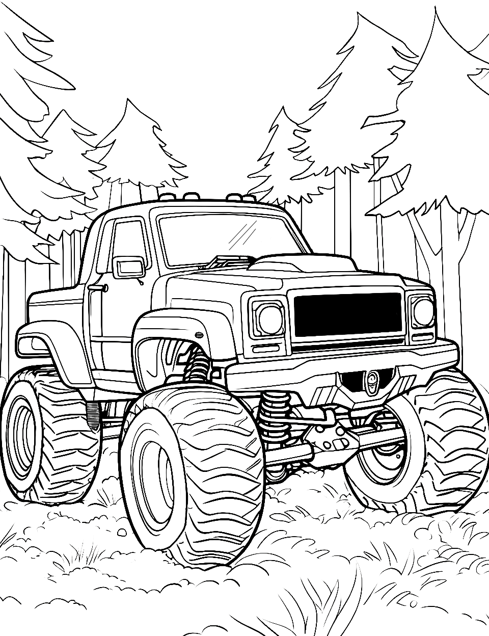 Monster truck coloring pages free printable sheets