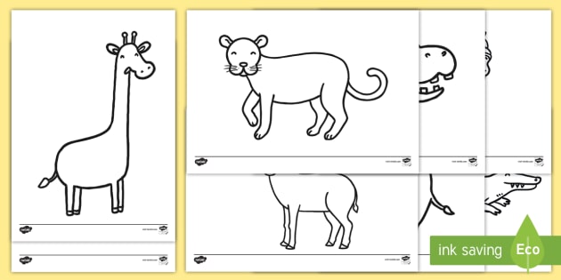 Colouring sheets to support teaching on rumble in the jungle